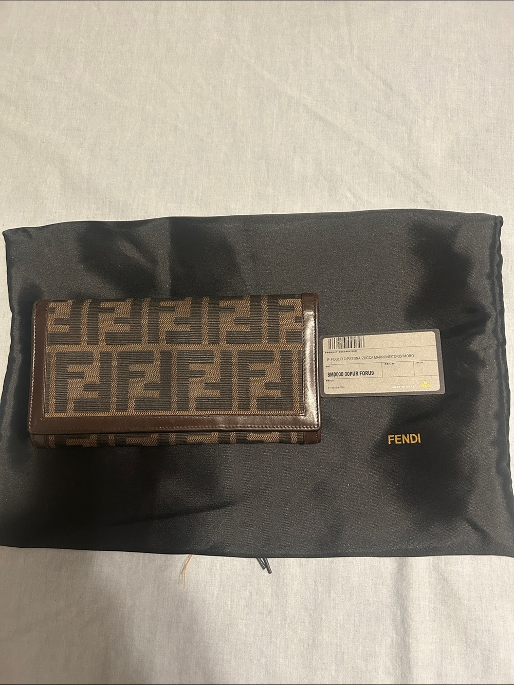 Fendi Brown and Dark Brown FF Motif Continental Wallet